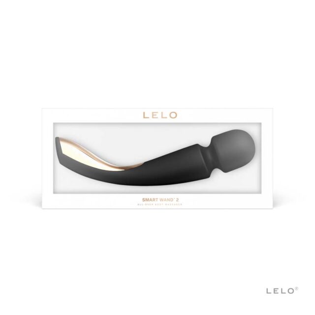LELO SmartWand2 sort vibrator indpakning LELO Smart Wand 2 Large Klitoris Vibrator i sort