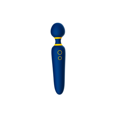 Romp Flip Wand Vibrator er en blå wand vibrator i medicinsk silikone
