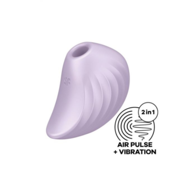 Satisfyer Pearl Diver Klitoris Stimulator er en lyslilla stimulator formet som en musling