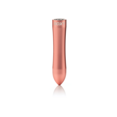 doxy bullet vibrator er en rosaguld aluminiums vibrator med medfølgende opbevaringscylinder